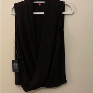 Vince Camuto Black Draped Blouse